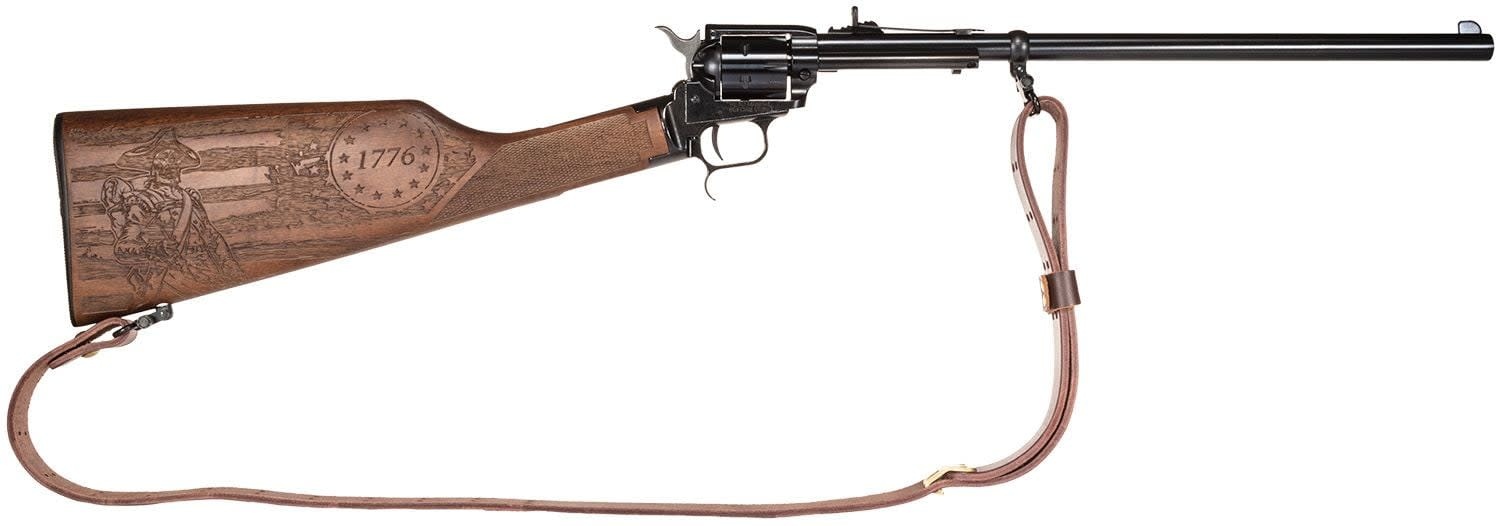 Heritage Rancher 22LR, 16", 1776 Engraved Wood Stock,  Black, 6RD Rifle