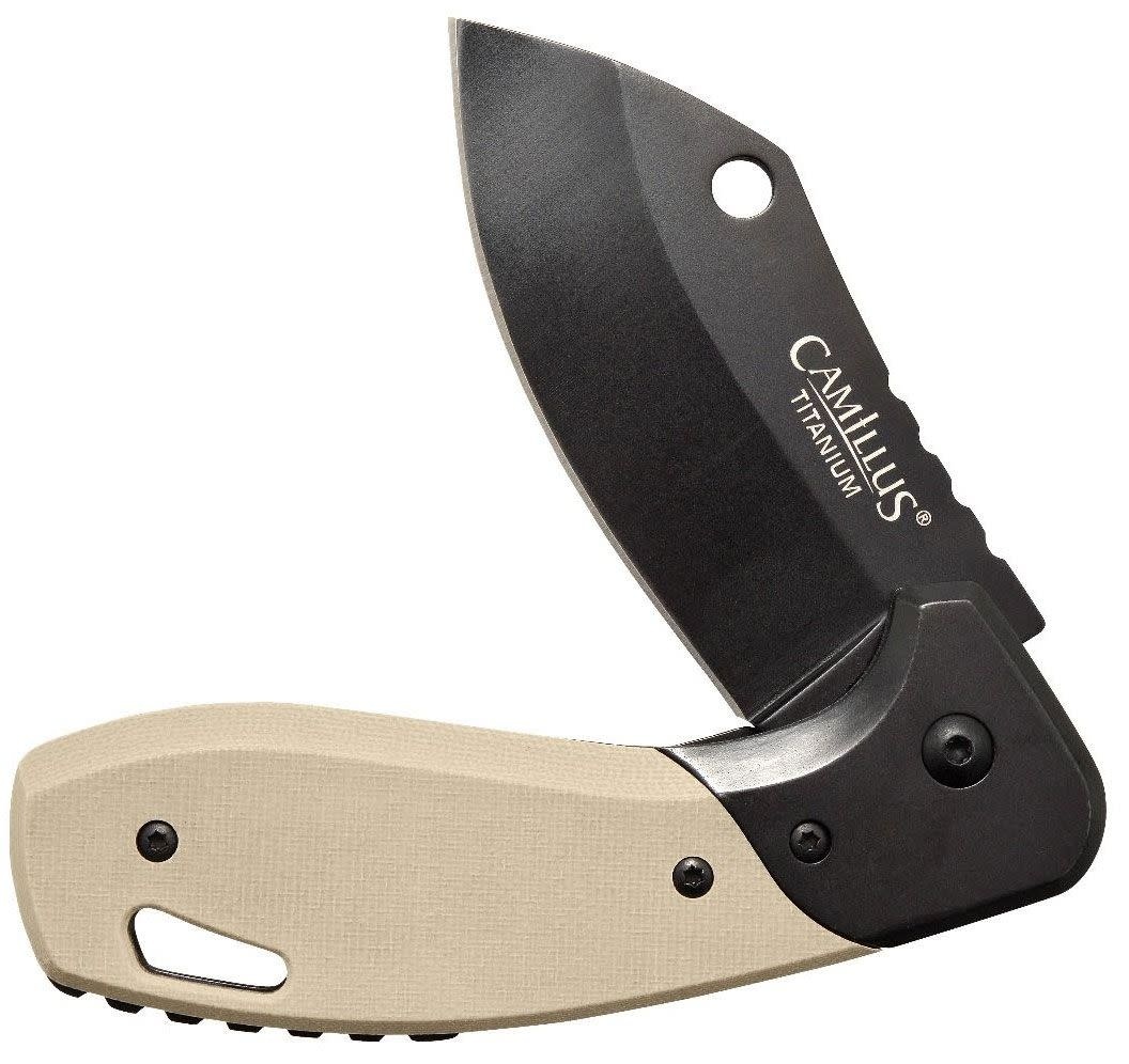 Camillus Chonk 2.75" Tan Sheepsfoot Flipper Knife 19602
