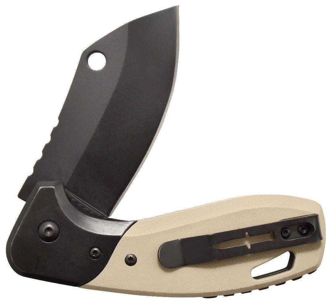 Camillus Chonk 2.75" Tan Sheepsfoot Flipper Knife 19602