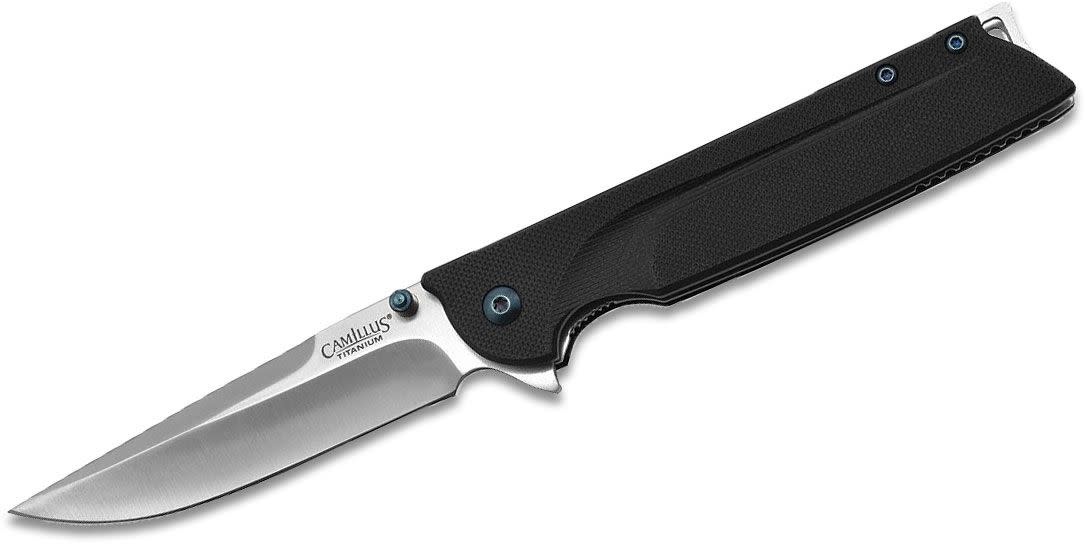 Camillus Keto 3.5" Black Drop Pint Flipper Knife 19392