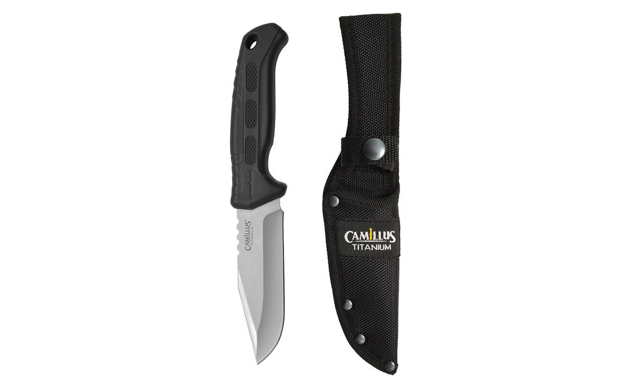 Camillus 4.25" Black SS Fixed Blade Knife 19154