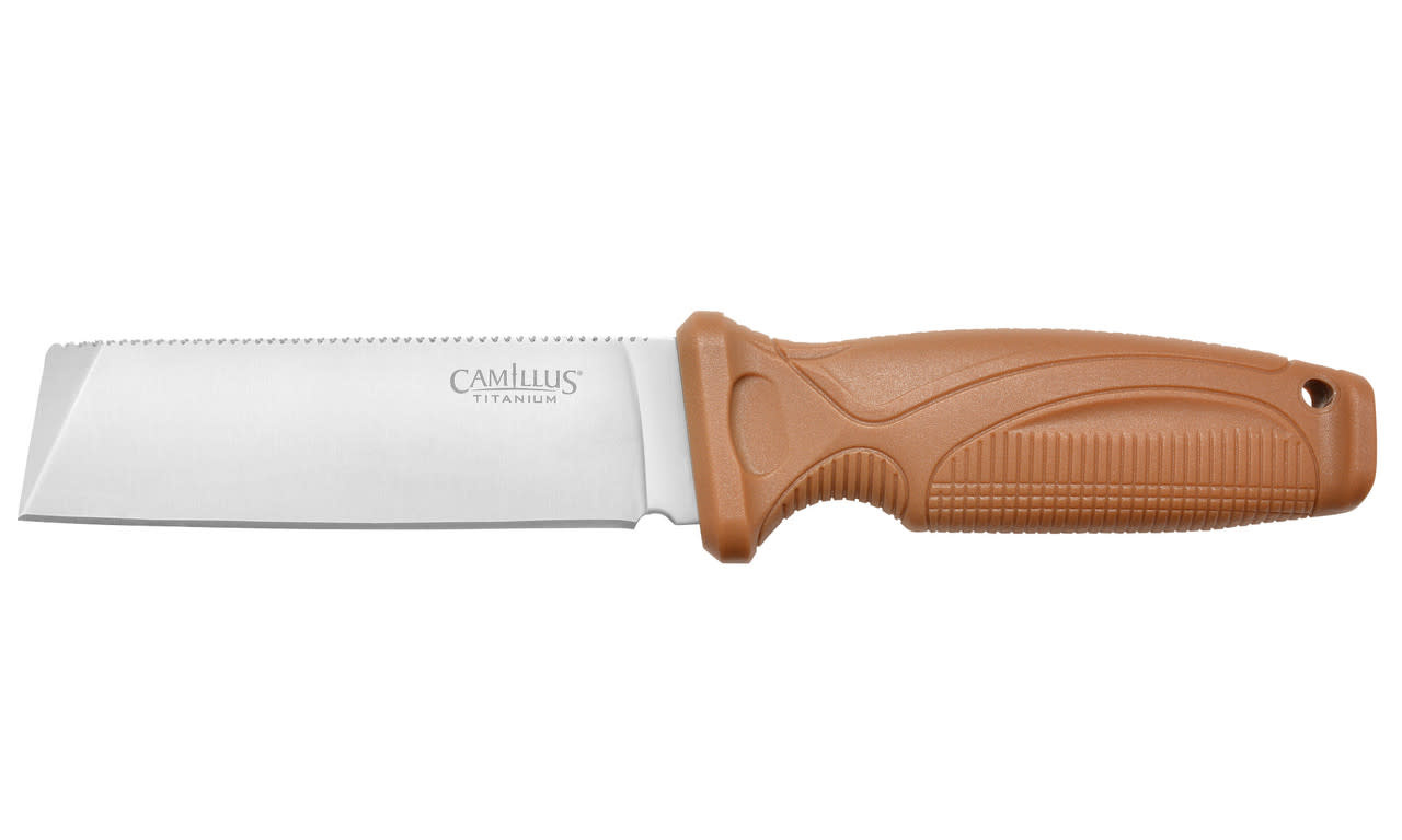 Camillus Swedge 4.3" Brown Fixed Blade Knife 19627