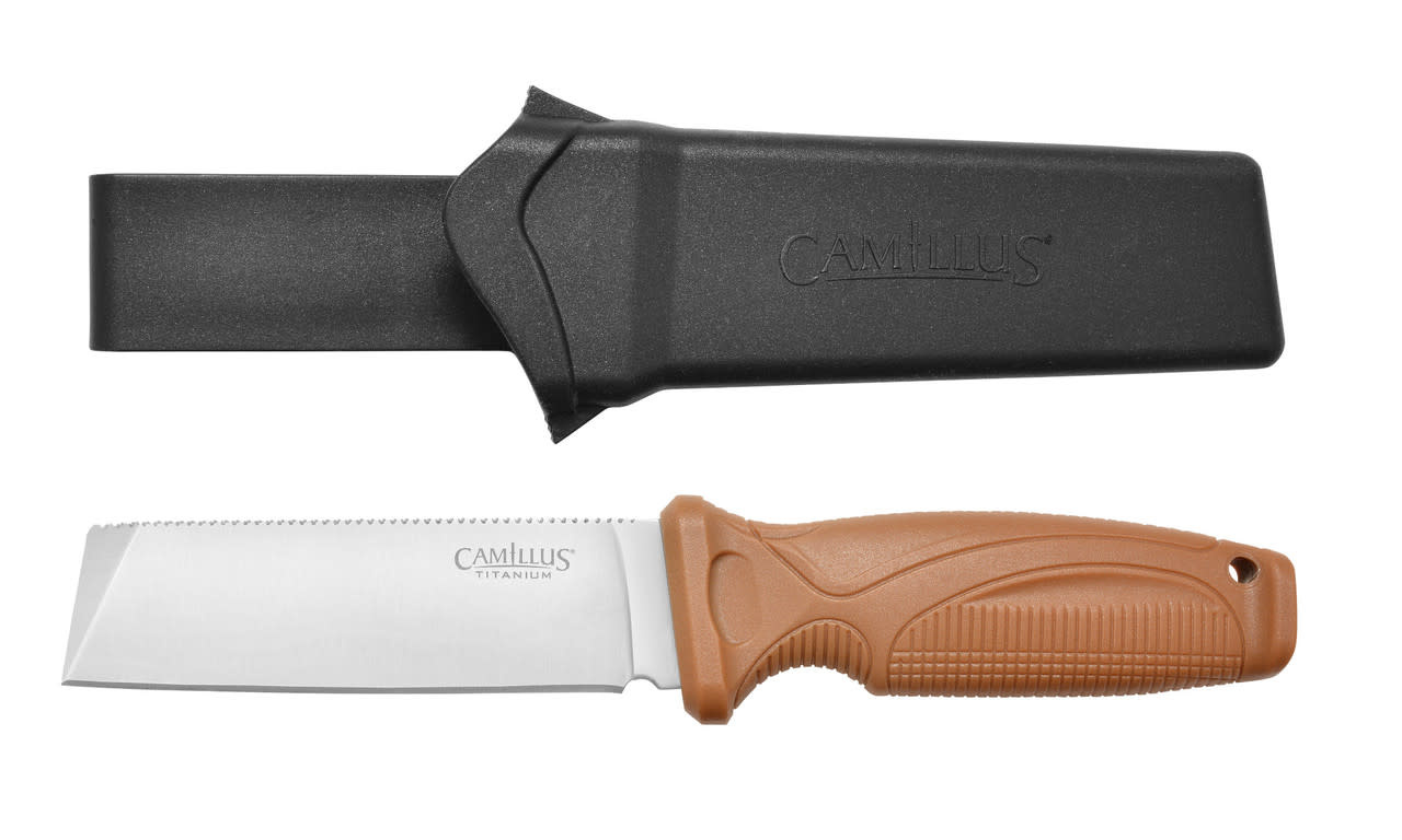 Camillus Swedge 4.3" Brown Fixed Blade Knife 19627