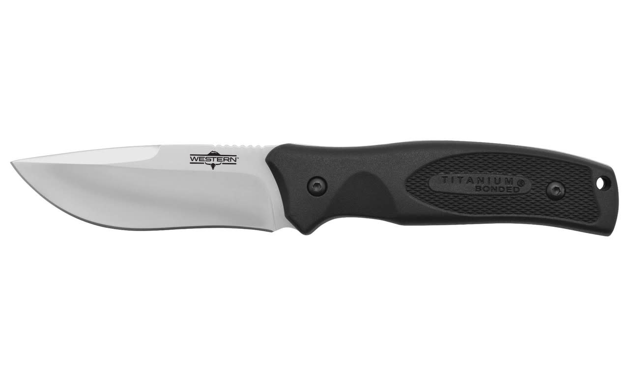 Western Black River 3.75" Black SS Fixed Blade Knife 19232
