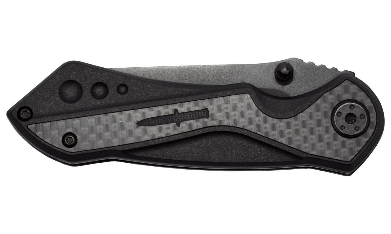 Camillus Machine 3" Black Carbon SS Folding Knife 19812