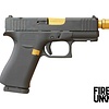 Glock G43X MOS, 9MM 3.41" BLK/GOLD (2)10/(1)15RD Pistol w/ Agency Arms