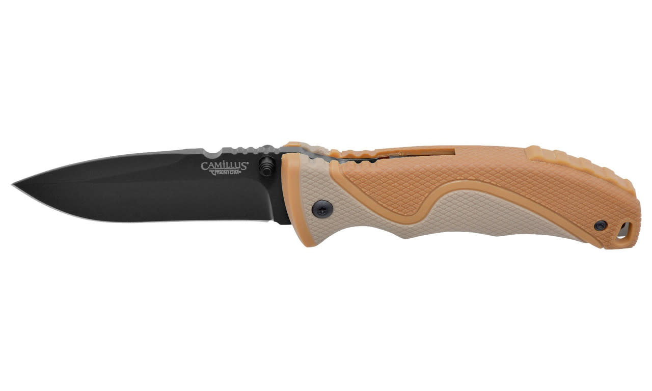 Camillus Inflame 3.25" Beige / Brown SS Folding Knife 19473