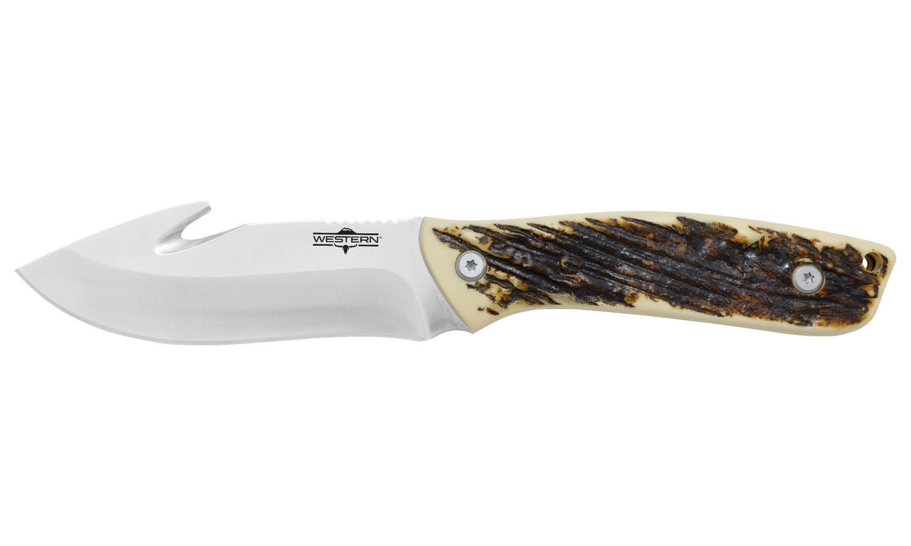 Western Crosstrail 4.25" Titanium Gut Hook Fixed Blade Knife 19247