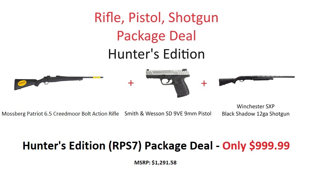 Rifle, Pistol & Shotgun (RPS7) Package Deal - Hunter's Edition