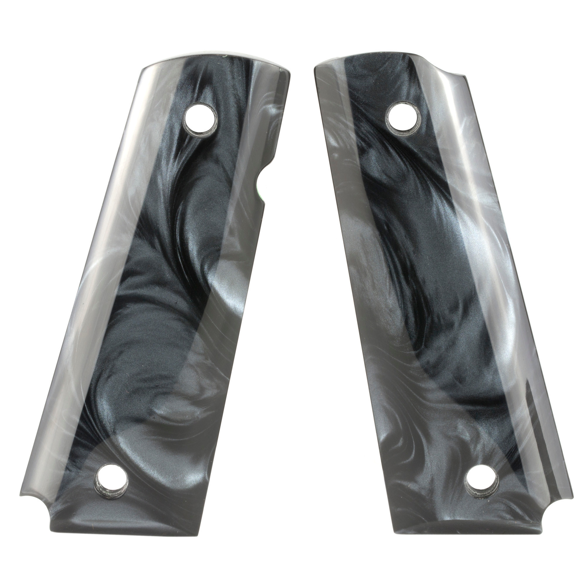 Hogue, 1911 Govt Model, Ambi Cut, Black-Pearlized Polymer Grip