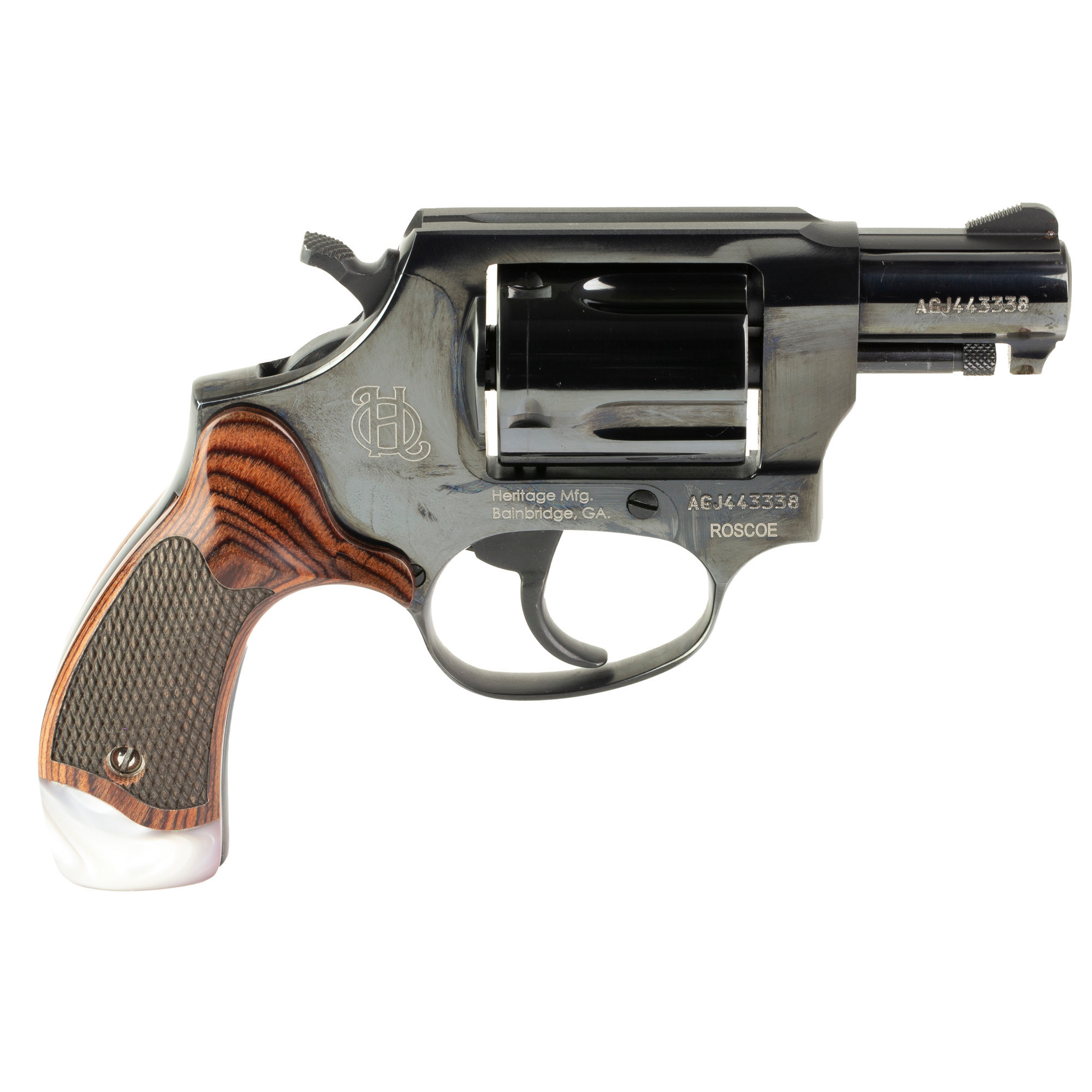 Heritage Roscoe 38 SPL 2" BLK/Rosewood/Pearl 5 RD Revolver