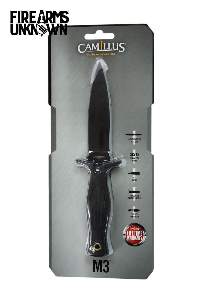 Camillus M3 4.8" Black SS Fixed Blade Dagger 21006