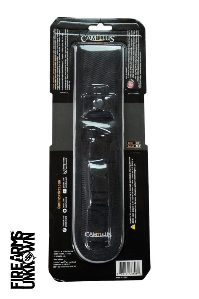 Camillus M26 5.0" Black SS Fixed Blade Knife 19021