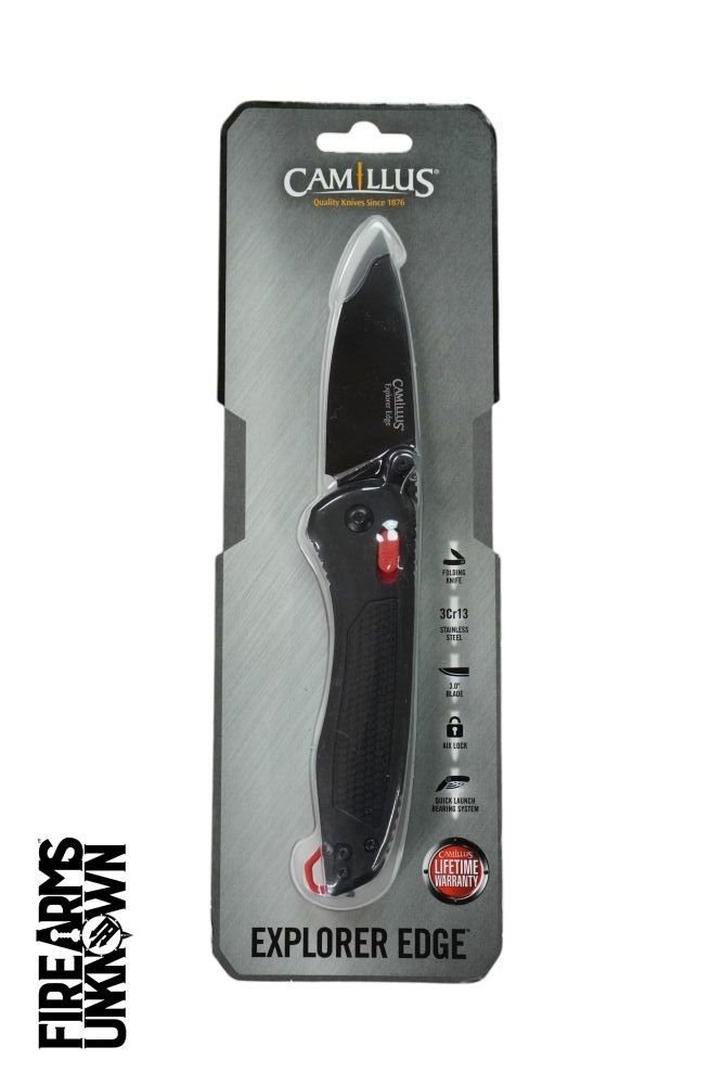 Camillus Explorer Edge 3.0" Black SS Folding Knife 21009