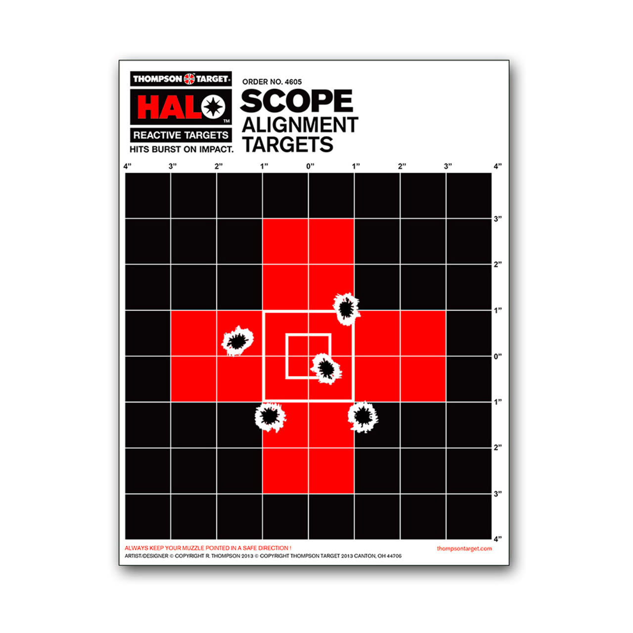 Thompson Target Scope Sight In Targets - HALO Reactive Splatter 8.5"x11" 10PK #4605