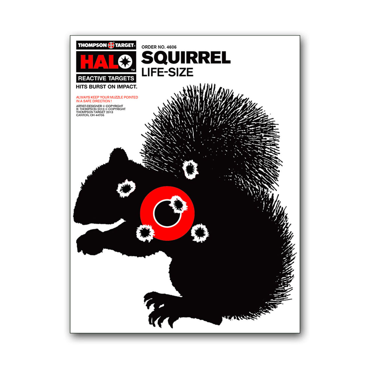 Thompson Target Life-Size Squirrel Targets - HALO Reactive Splatter 8.5"x11" 10PK #4606