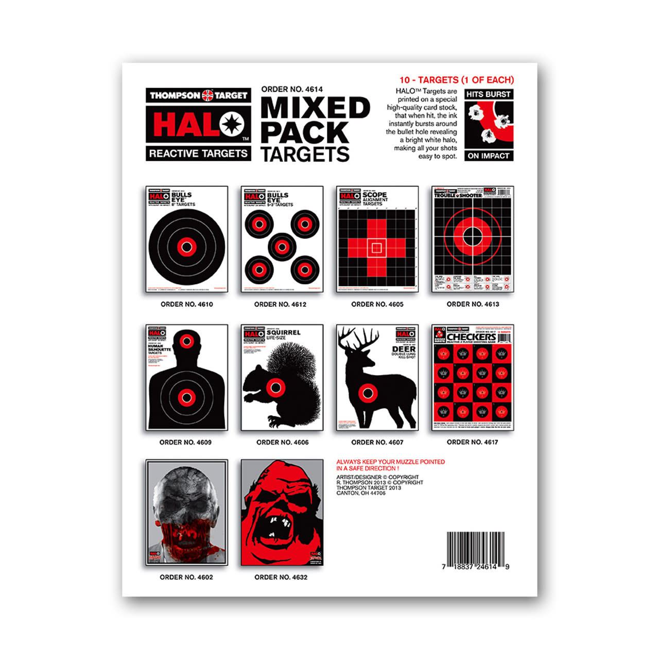 Thompson Target HALO Mix Pack 8.5"x11" Reactive Splatter Targets 10PK #4614