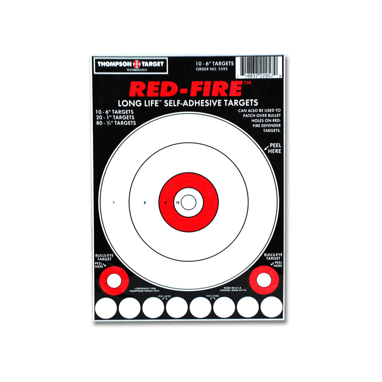 Thompson Target Red-Fire 6.5"x9" Adhesive Peel & Stick Targets 10PK #5595