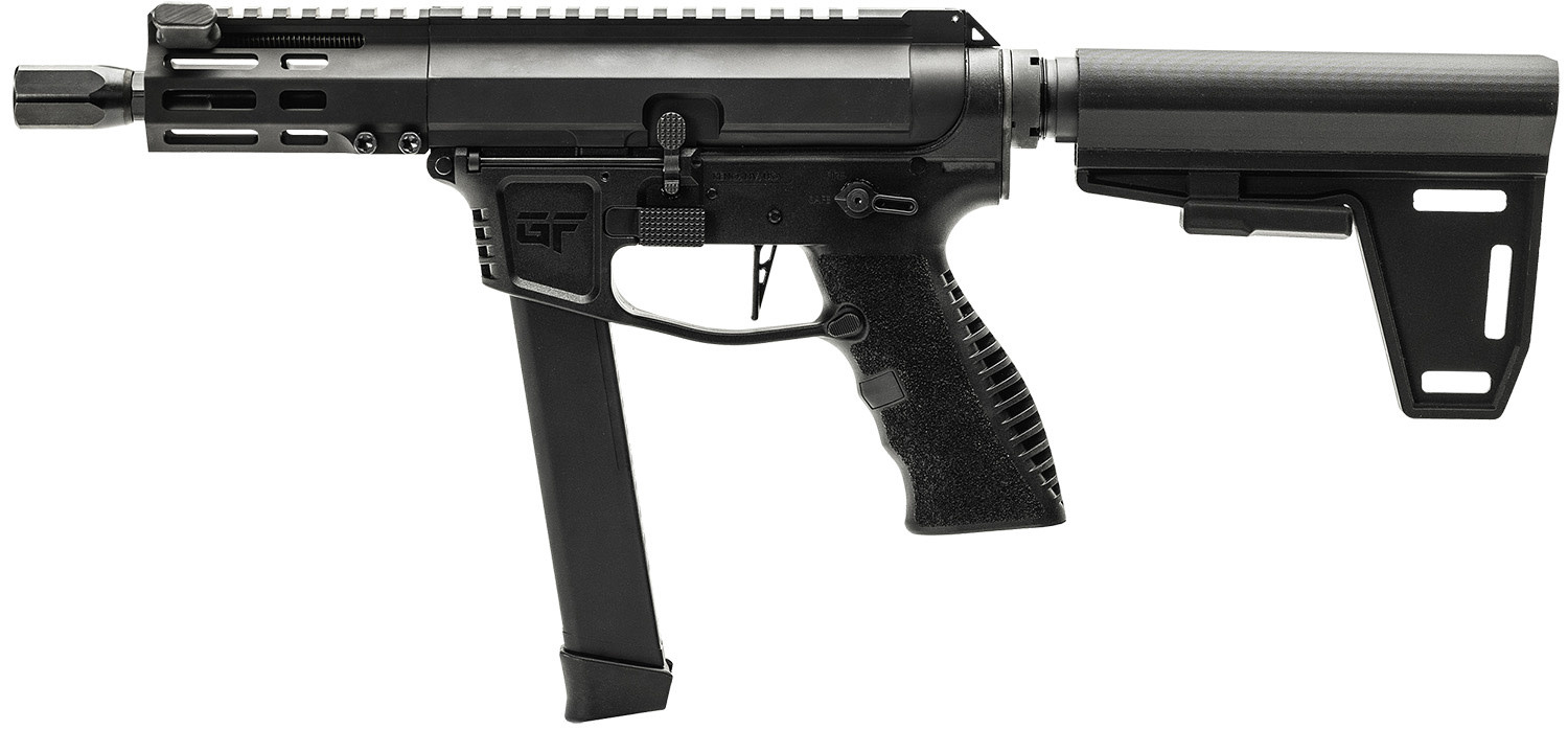 Gforce Arms Jawbone 9mm, 33rnd, 5" Black, Braced Pistol