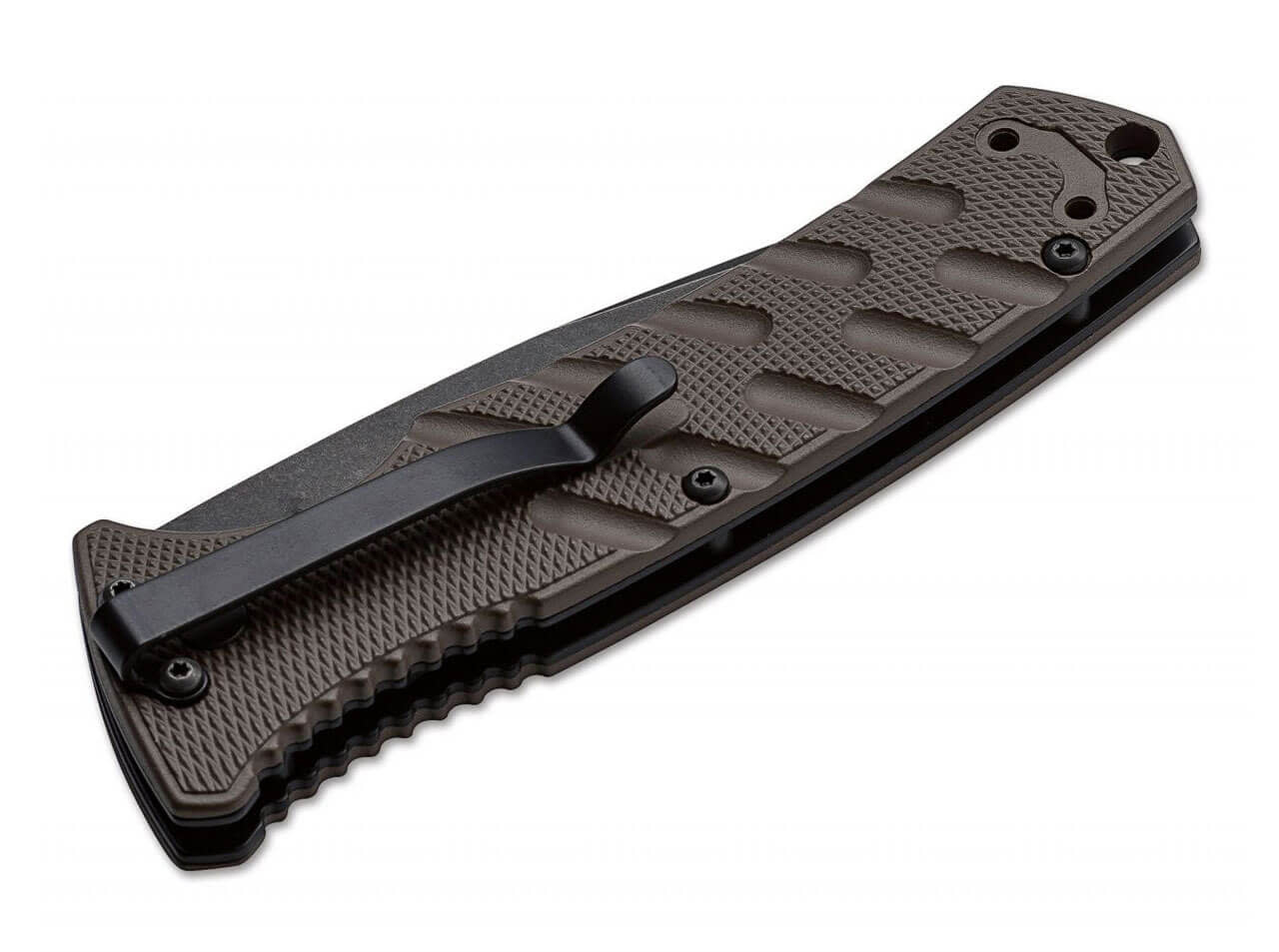 Boker Plus Strike 3.35" Coyote Partially Serrated Auto Folding Knife - 01BO461
