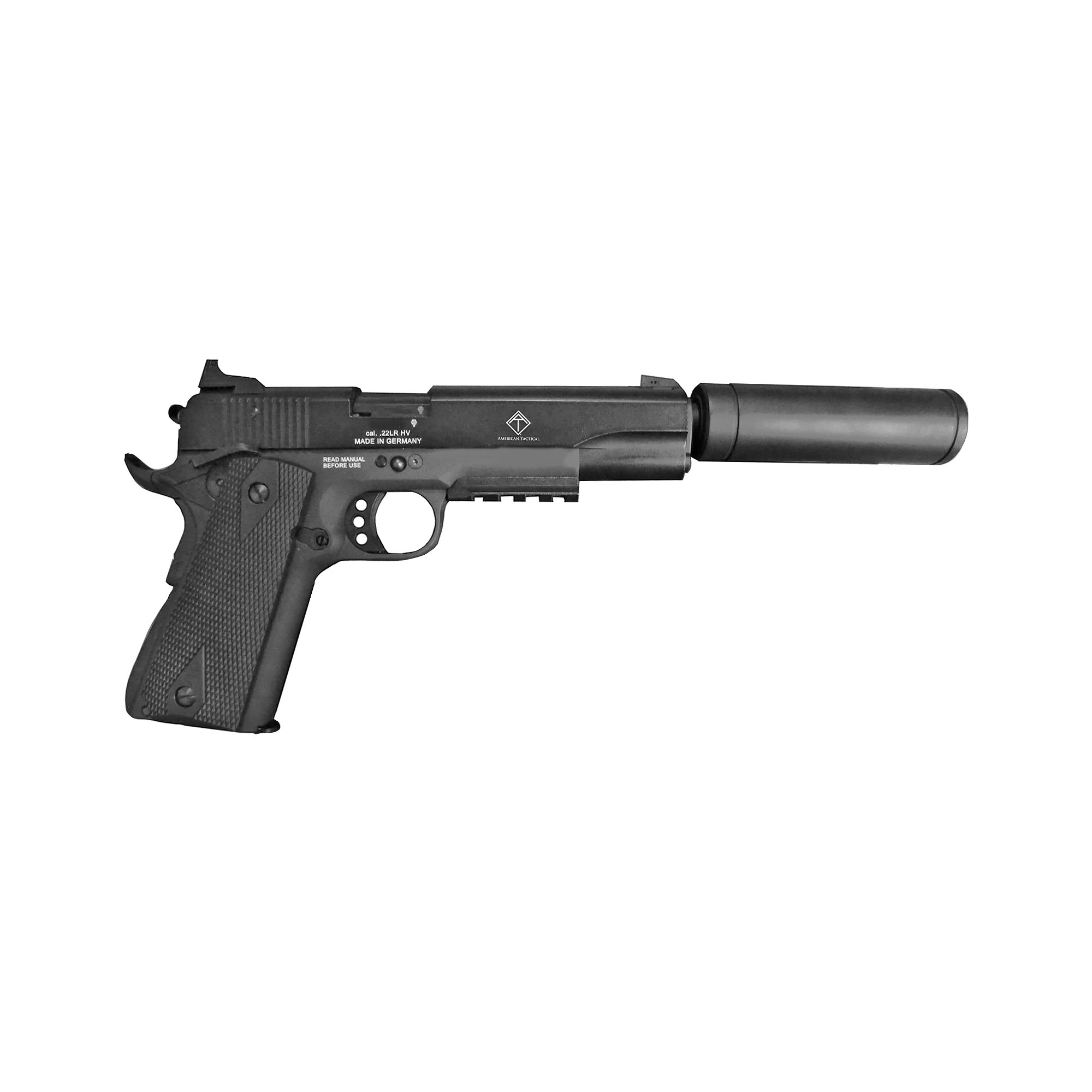 ATI GSG 1911 ADOP 22LR 5" TB BLK 10RD Pistol w/ Faux Suppressor
