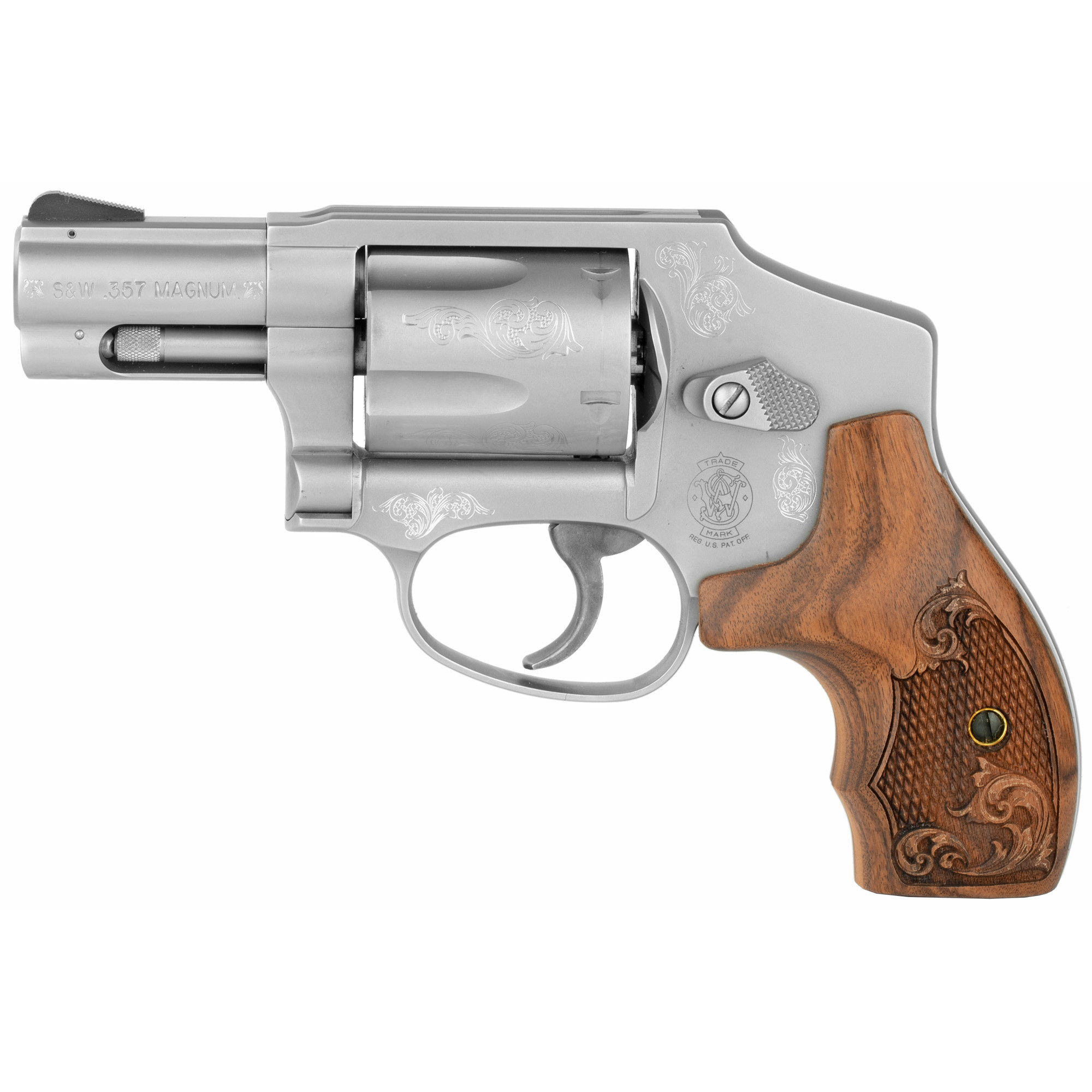 Smith & Wesson Model 640 Engraved DOA Revolver J-Frame 357 Magnum 2.125" Barrel Wooden Display Box (CA COMP)