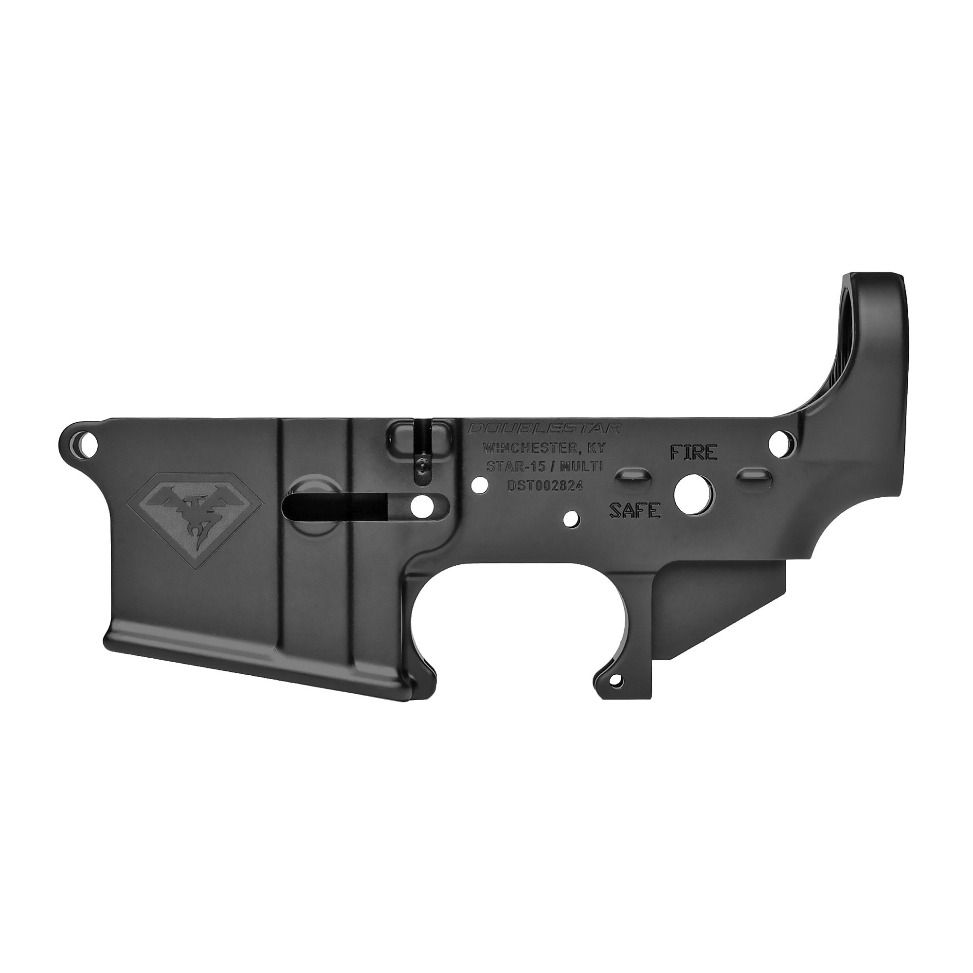 Doublestar Corp. STAR-15, AR-15 Anodized Finish, Black Stripped Lower Receiver
