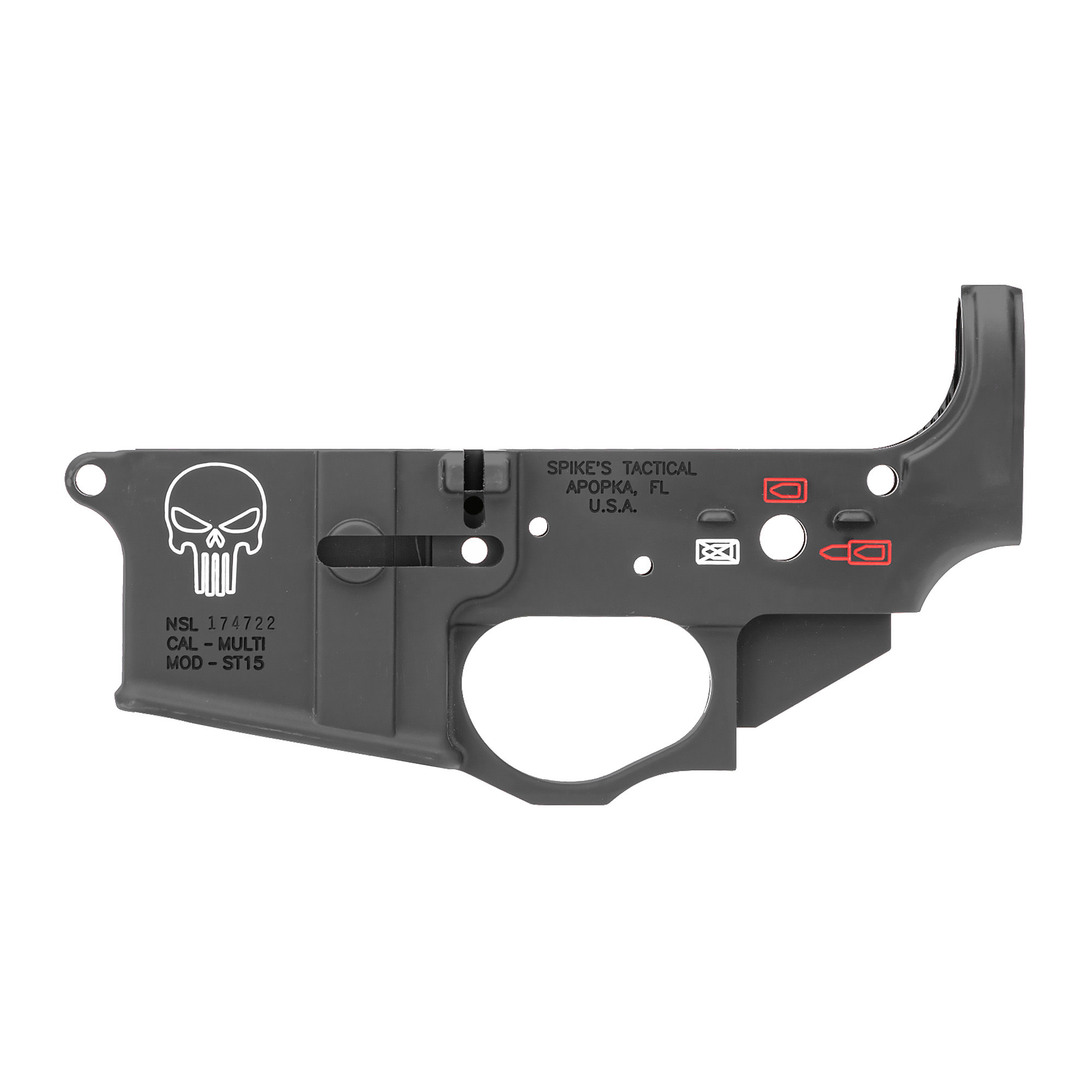 Spike's Tactical ST15 Receiver MULTI (PUNISHER LOGO) Color Filled