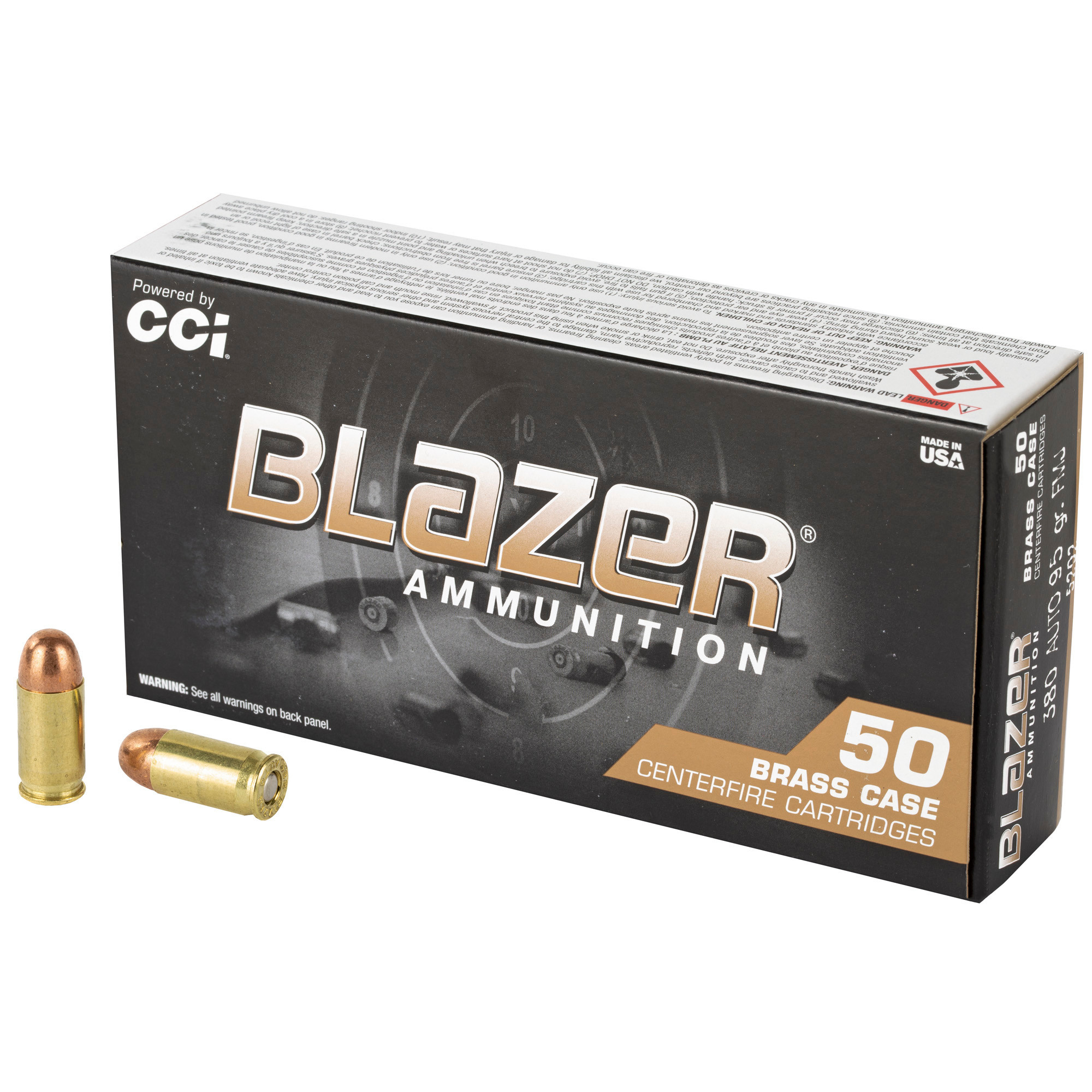 Blazer Brass, 380ACP, 95 Grain, Full Metal Jacket, 50 Round Box