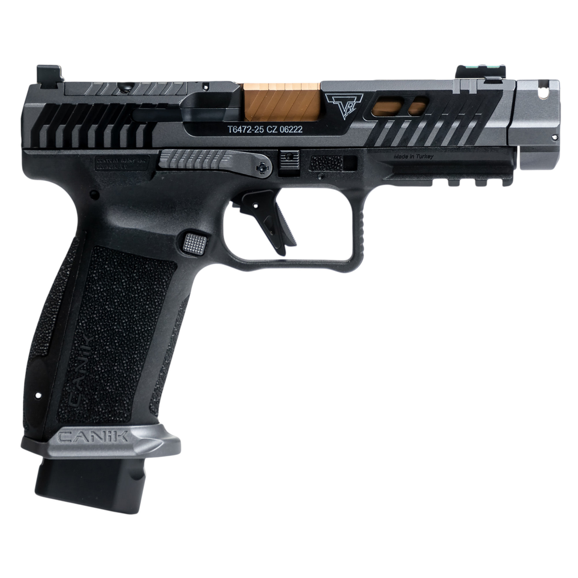 CANIK, TTI Combat Pistol, 9MM, 4.6" Fluted Barrel, SMOKE, 18 Rounds, 2 Magazines
