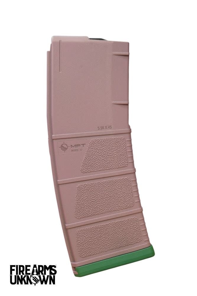 MFT MOD II 5.56 Polymer 30RD Cerakoted Magazine and Baseplate  Blush Squatch Green