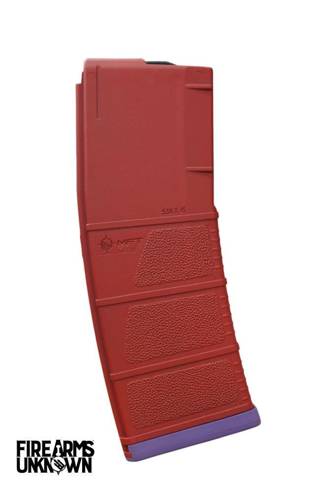 MFT MOD II 5.56 Polymer 30RD Cerakoted Magazine and Baseplate  Ruby Red Bright Purple