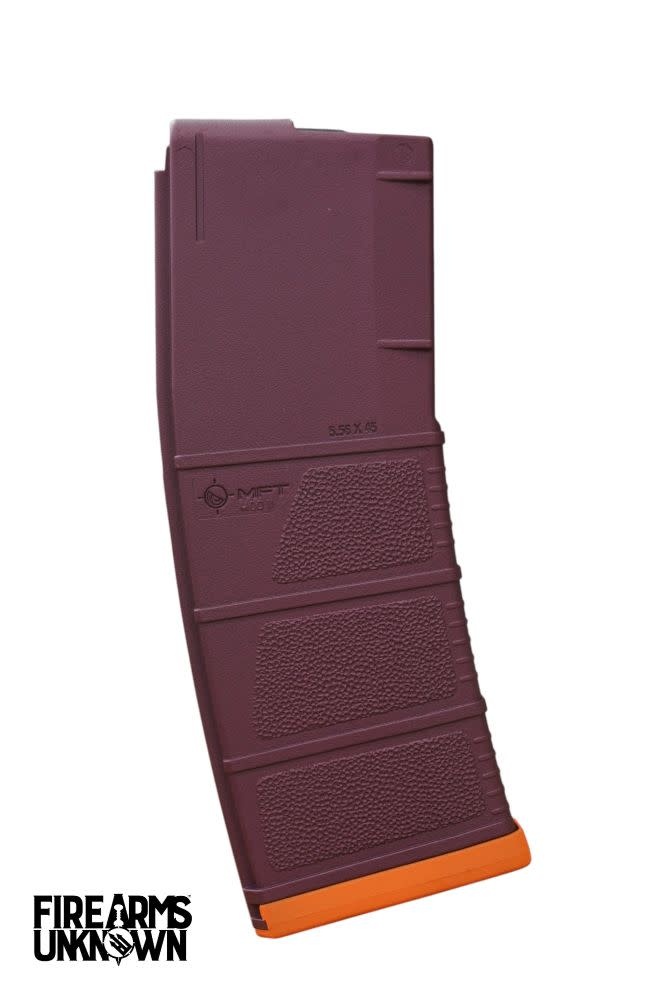 MFT MOD II 5.56 Polymer 30RD Cerakoted Magazine and Baseplate  Black Cherry Hunter Orange
