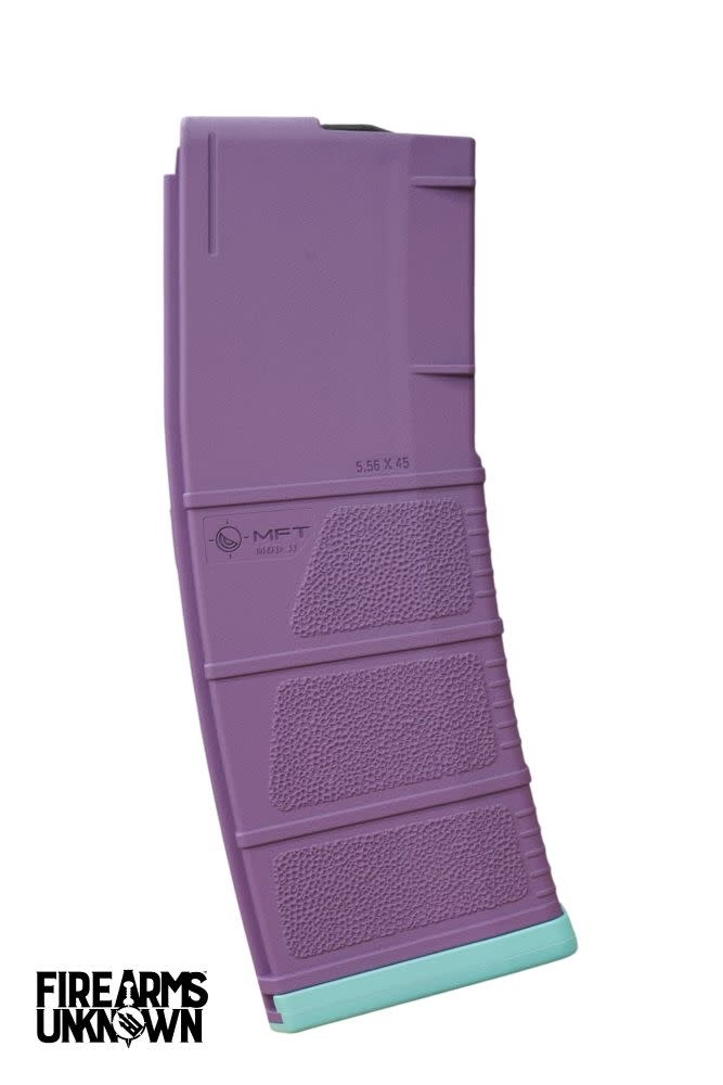 MFT MOD II 5.56 Polymer 30RD Cerakoted Magazine and Baseplate  Wild Purple Robin's Egg Blue