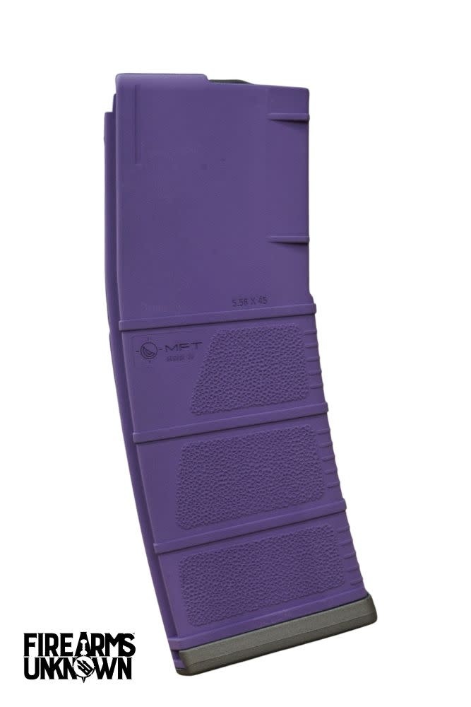 MFT MOD II 5.56 Polymer 30RD Cerakoted Magazine and Baseplate  Bright Purple Tactical Gray
