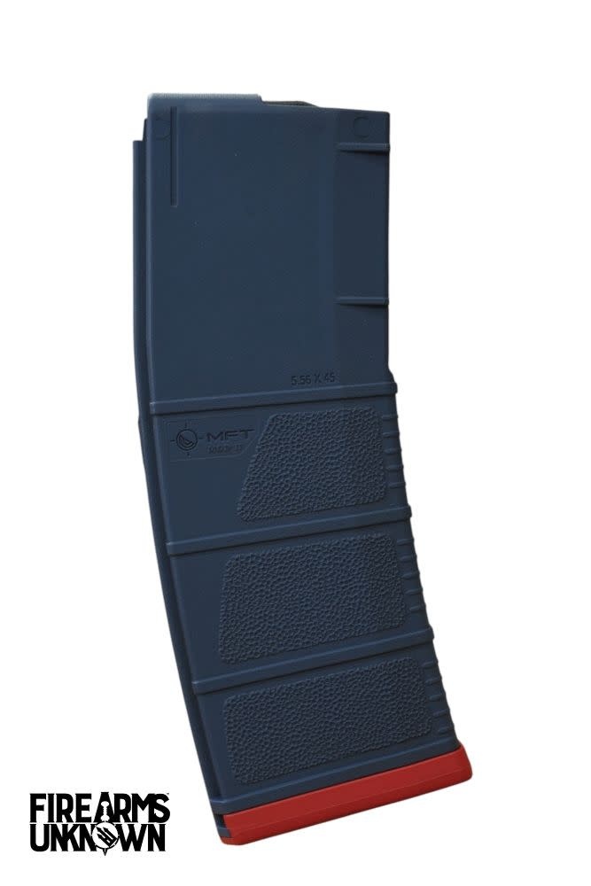 MFT MOD II 5.56 Polymer 30RD Cerakoted Magazine and Baseplate  Navy Blue Ruby Red