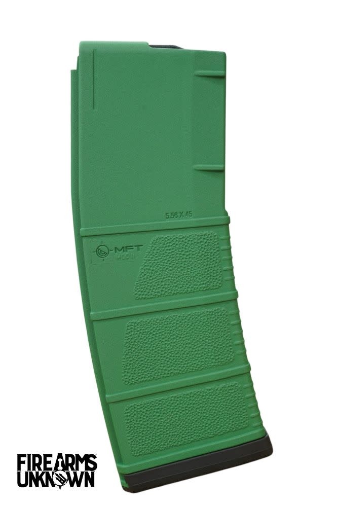 MFT MOD II 5.56 Polymer 30RD Cerakoted Magazine and Baseplate  Squatch Green Graphite Black