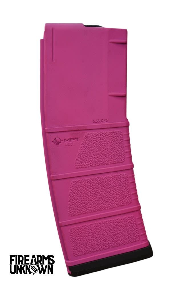MFT MOD II 5.56 Polymer 30RD Cerakoted Magazine and Baseplate  Prison Pink Graphite Black