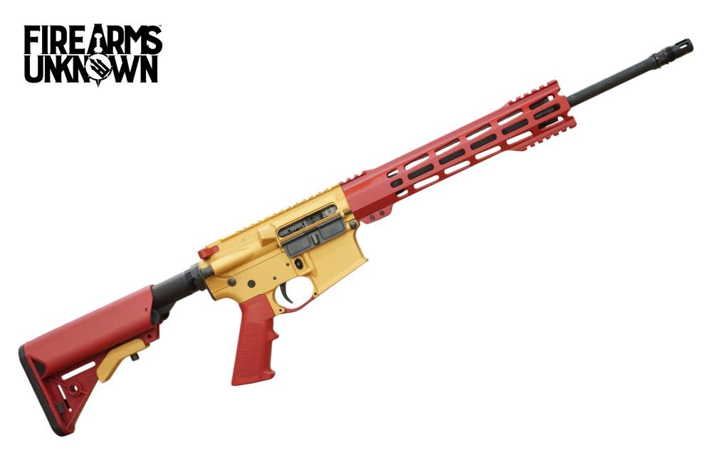 FU Zero 5.56. 16" Cerakote Ruby Red/ Gold 30RD Rifle