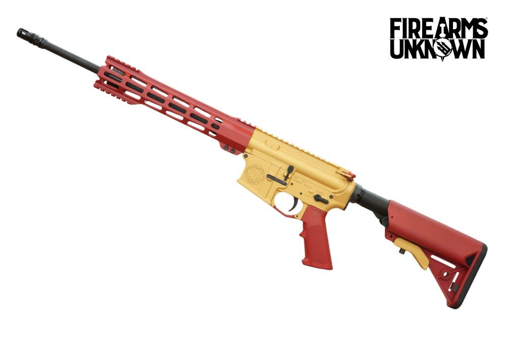 FU Zero 5.56. 16" Cerakote Ruby Red/ Gold 30RD Rifle