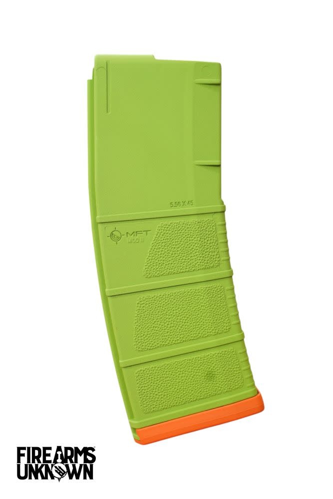 MFT MOD II 5.56 Polymer 30RD CerakotedZombie Green Magazine and Hunter Orange Baseplate