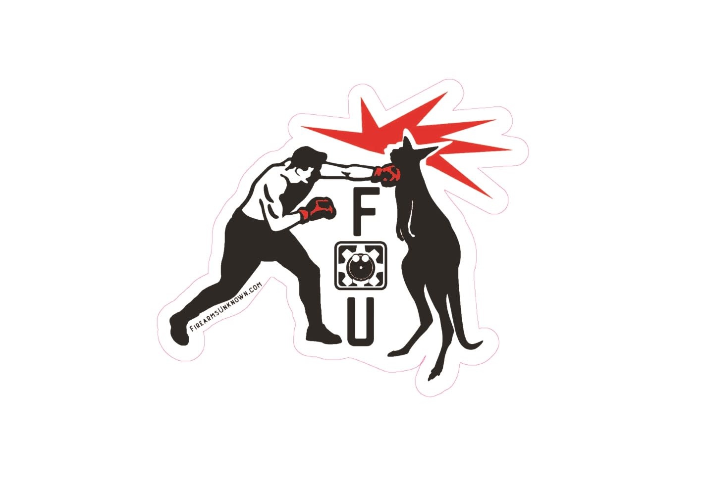 Kangaroo Punch Sticker (3.5"x3")