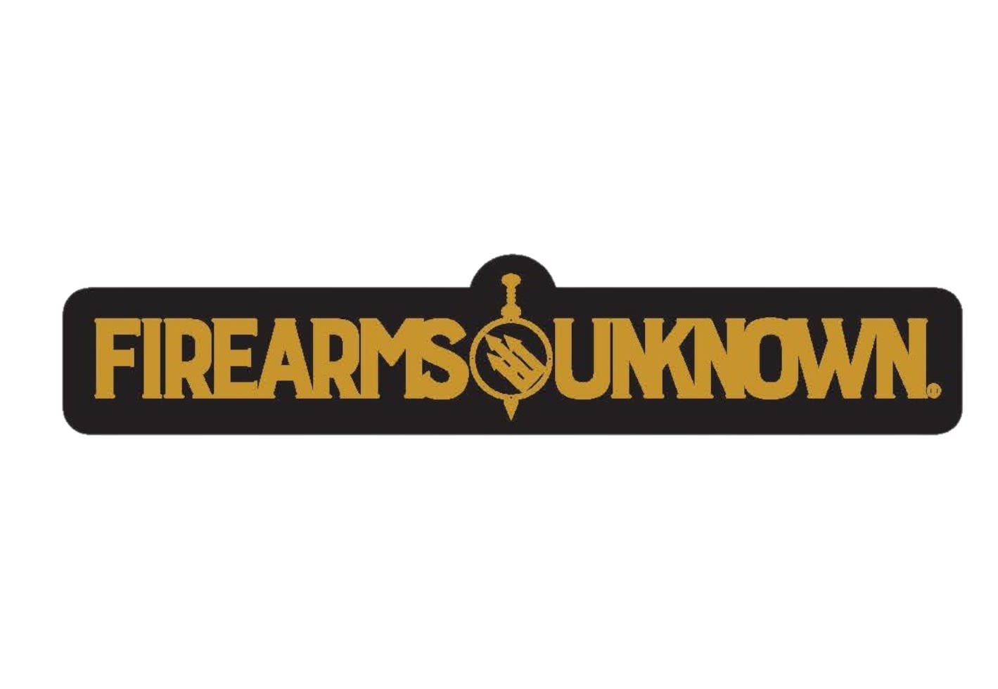 Firearms Unknown Yellow Banner Sticker (5"x1")