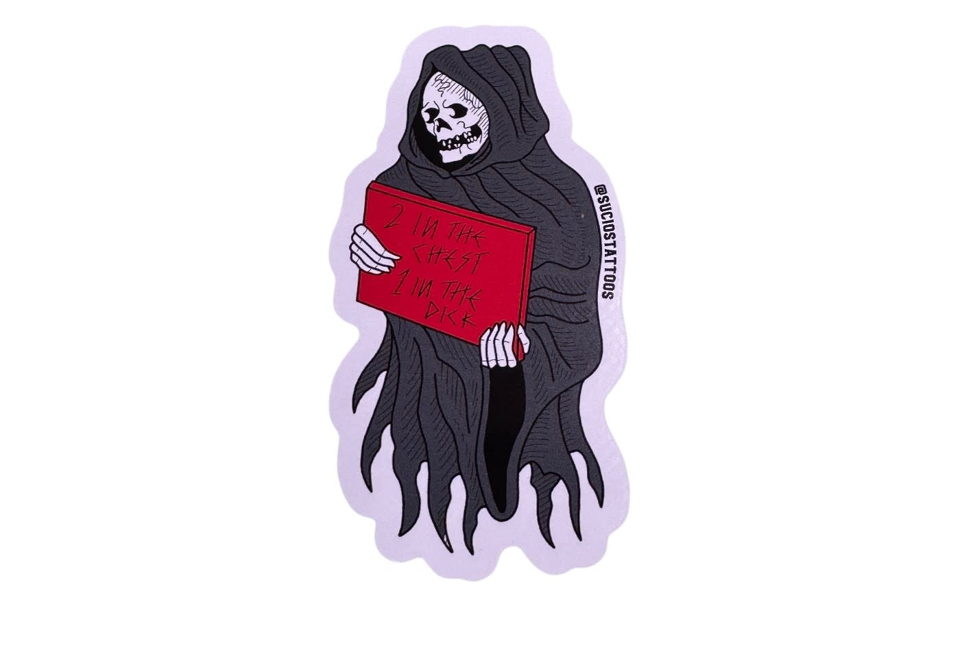 '2 In the Chest 1 In the Di**' Sticker (4"x2")