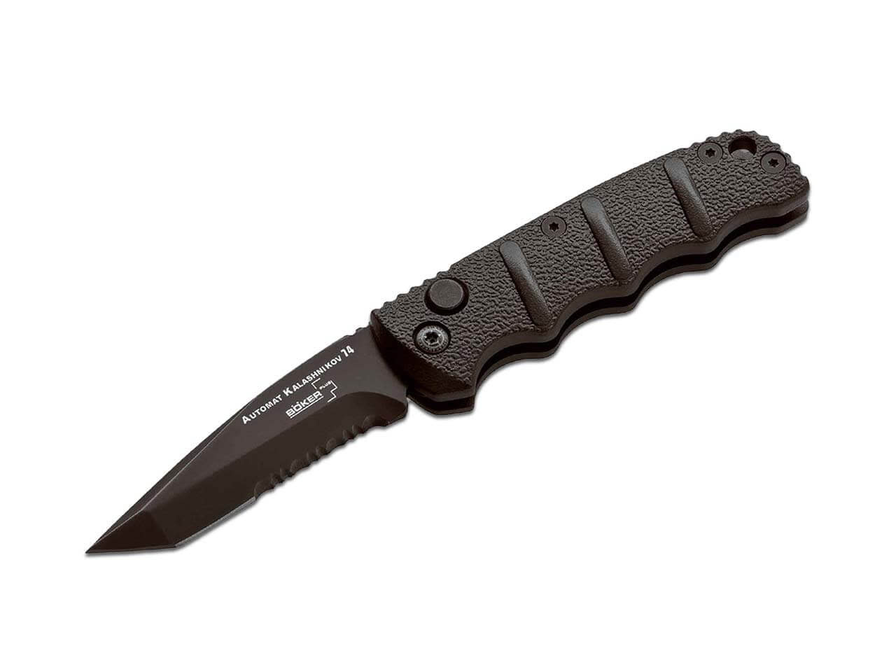 Boker Plus KALS74 Black drop Point Auto Folding Knife (01KALS98)