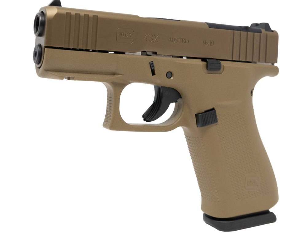 Glock G43X MOS 9mm 3.41" Coyote DE (2)10RD Pistol