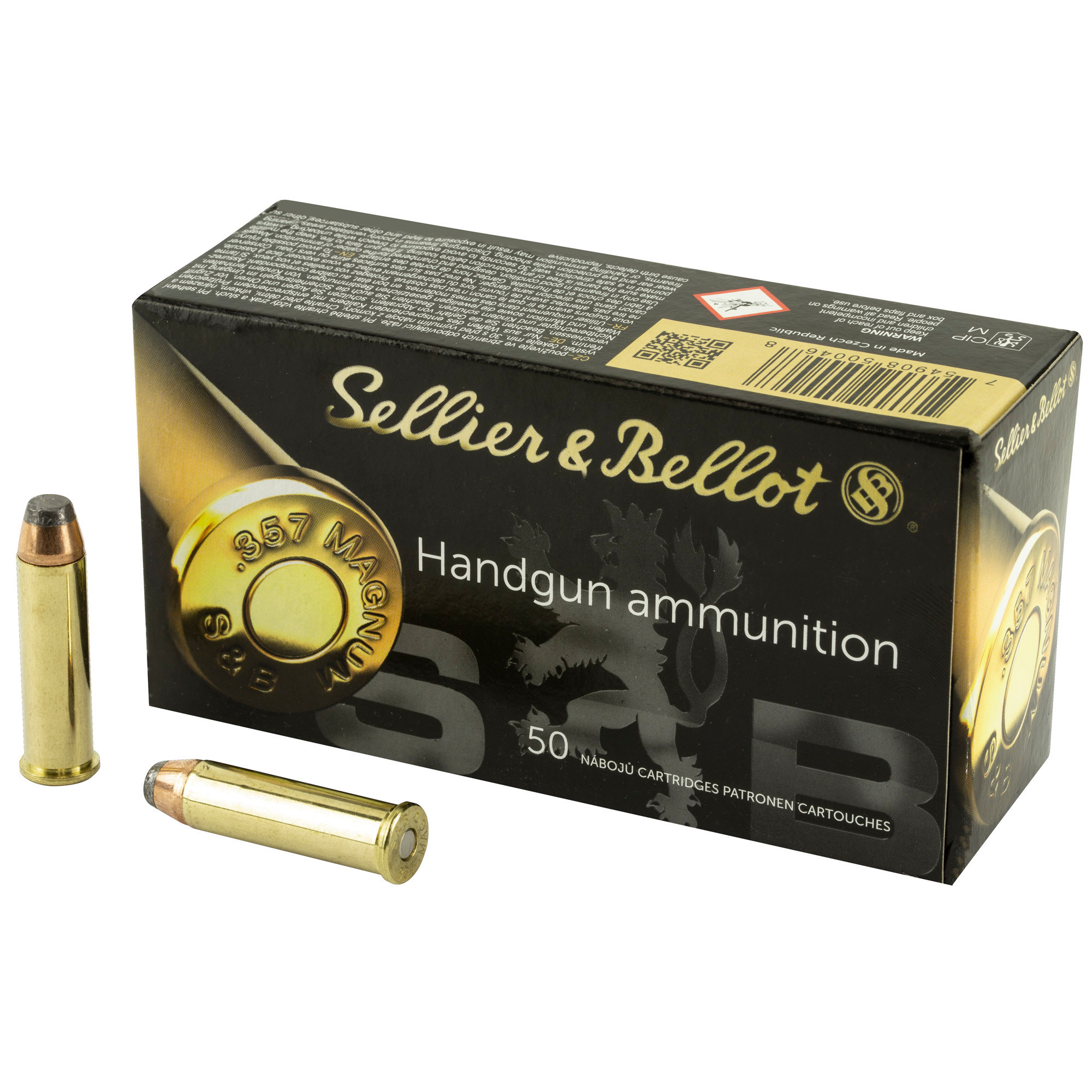 Sellier & Bellot, 357MAG, 158 Grain, Soft Point, 50 Round Box