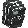 Tactical 45L Molle/Patch Black w/White Zipper Backpack