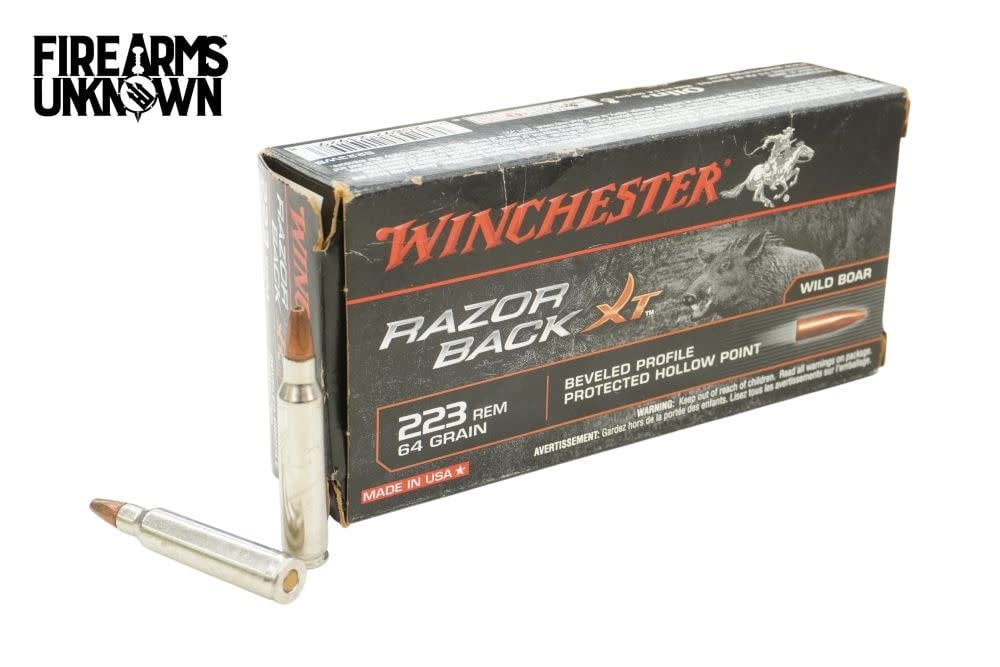 Winchester, Razorback XT, 223REM, 64 Grain, Beveled HP, Lead Free, 20RD, NOS