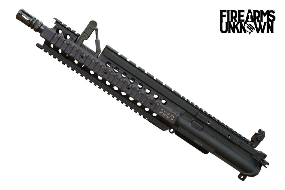 FU Custom AR15 12.5" BLK Upper W/ ARMS Spartan, Swan Sleeve